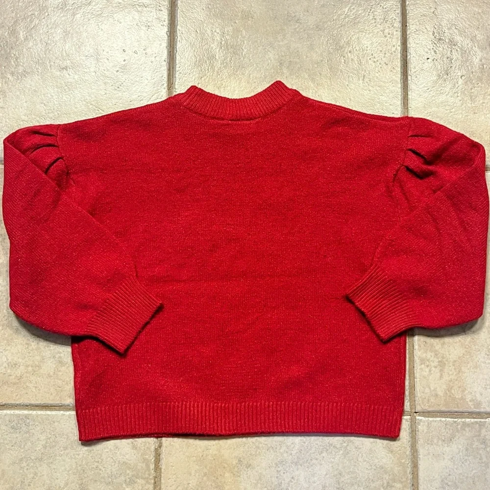 NWOT The Children's Place Girls Long Sleeve Crew Neck Sweater in Red Bow